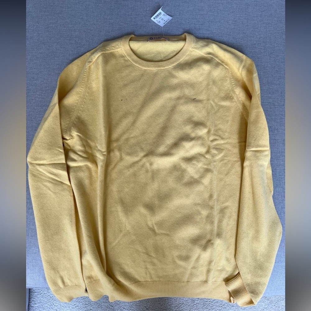J.Crew Men’s XL Yellow Crewneck Sweater – 100% Cotton, Brand New with Tags